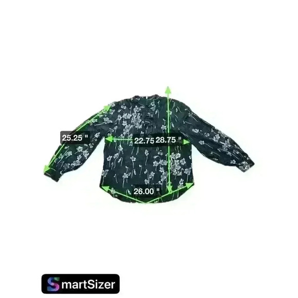 Lauren Ralph Lauren Women's Floral Sheer Sleeve Ruffle‎ Front Blouse Size 16 - Picture 8 of 8